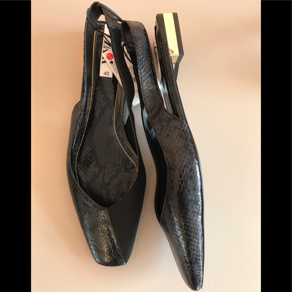 ZARA WOMEN’S SLINGBACK BALLET FLATS BLACK